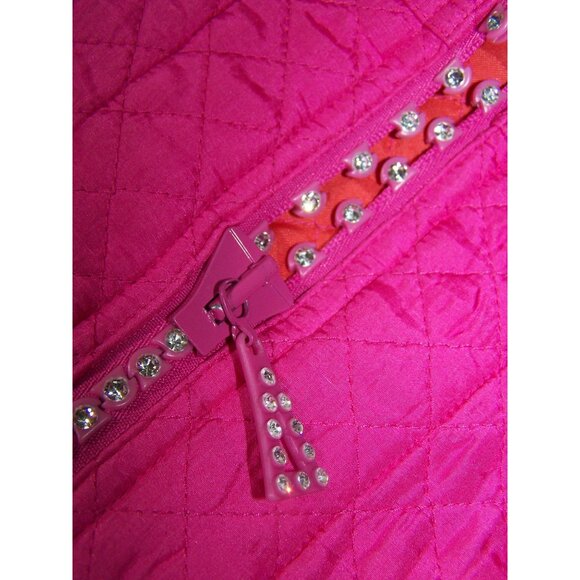 The Quacker Factory Jacket Barbie Pink Silk Quilted Small - Picture 6 of 7